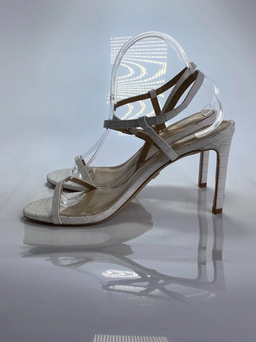 Sam Edelman Women's Croc White Strap Doran Heel Sandal Sz 11